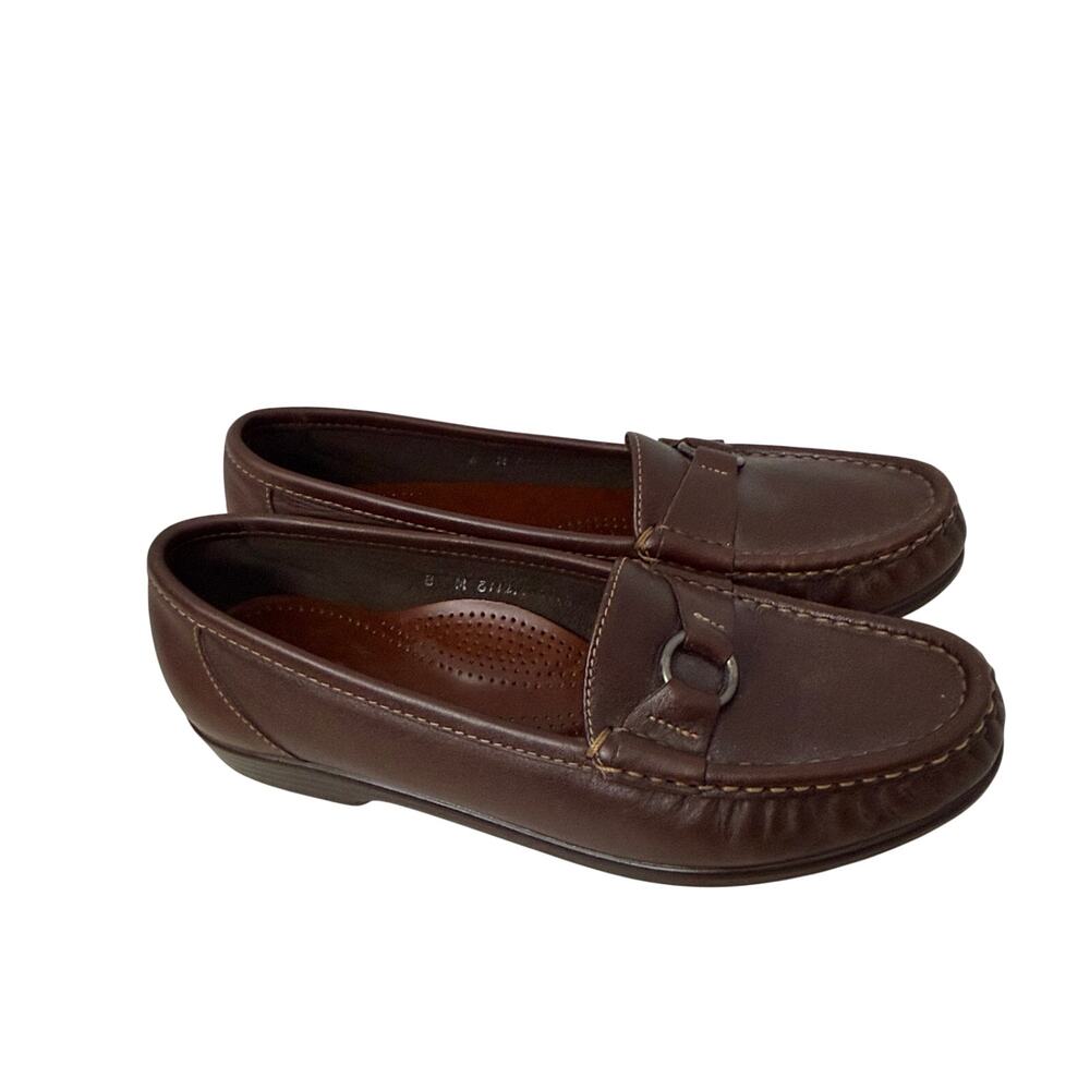 SAS Jewel Shoes Womens Size 8 M Brown Leather Tripad Comfort Loafers Flats